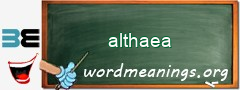 WordMeaning blackboard for althaea